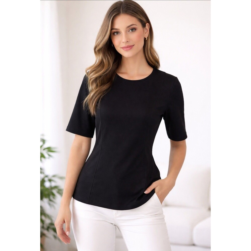 Banana Republic Blouse Sz Small Stretch Short Sleeve Pull Over Rayon NWT